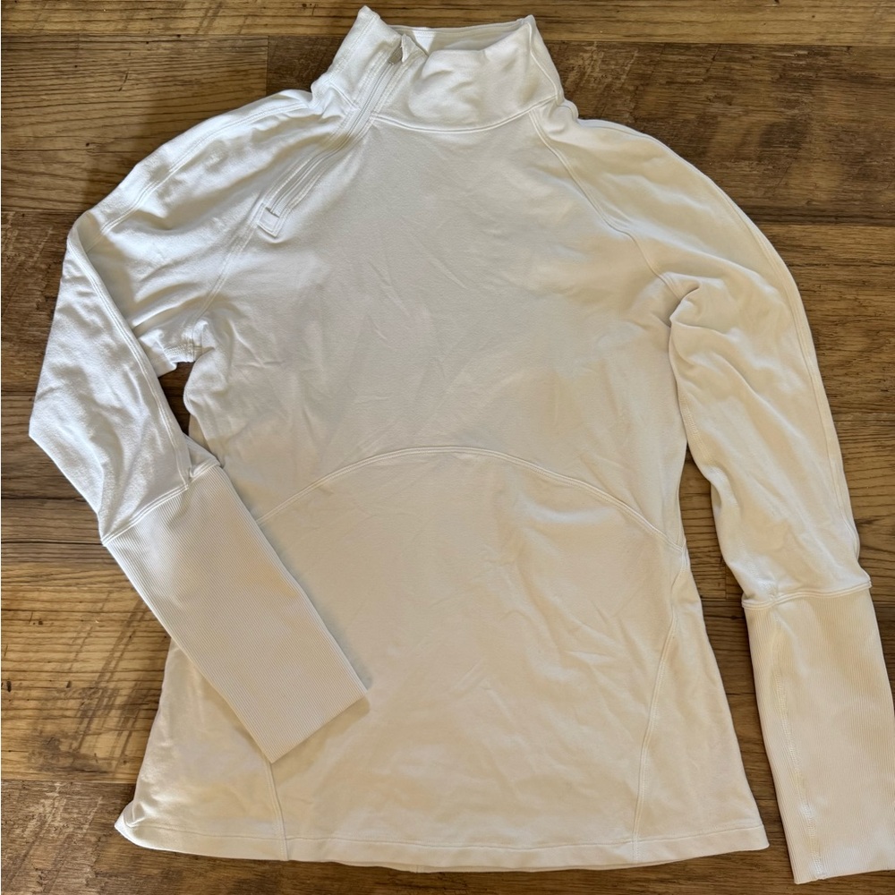 Women's White Lululemon Long Sleeve Top